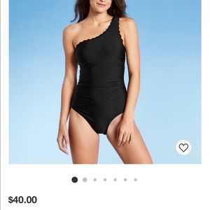 Women's Scallop One Shoulder High Coverage One Piece Swimsuit - Kona Sol™